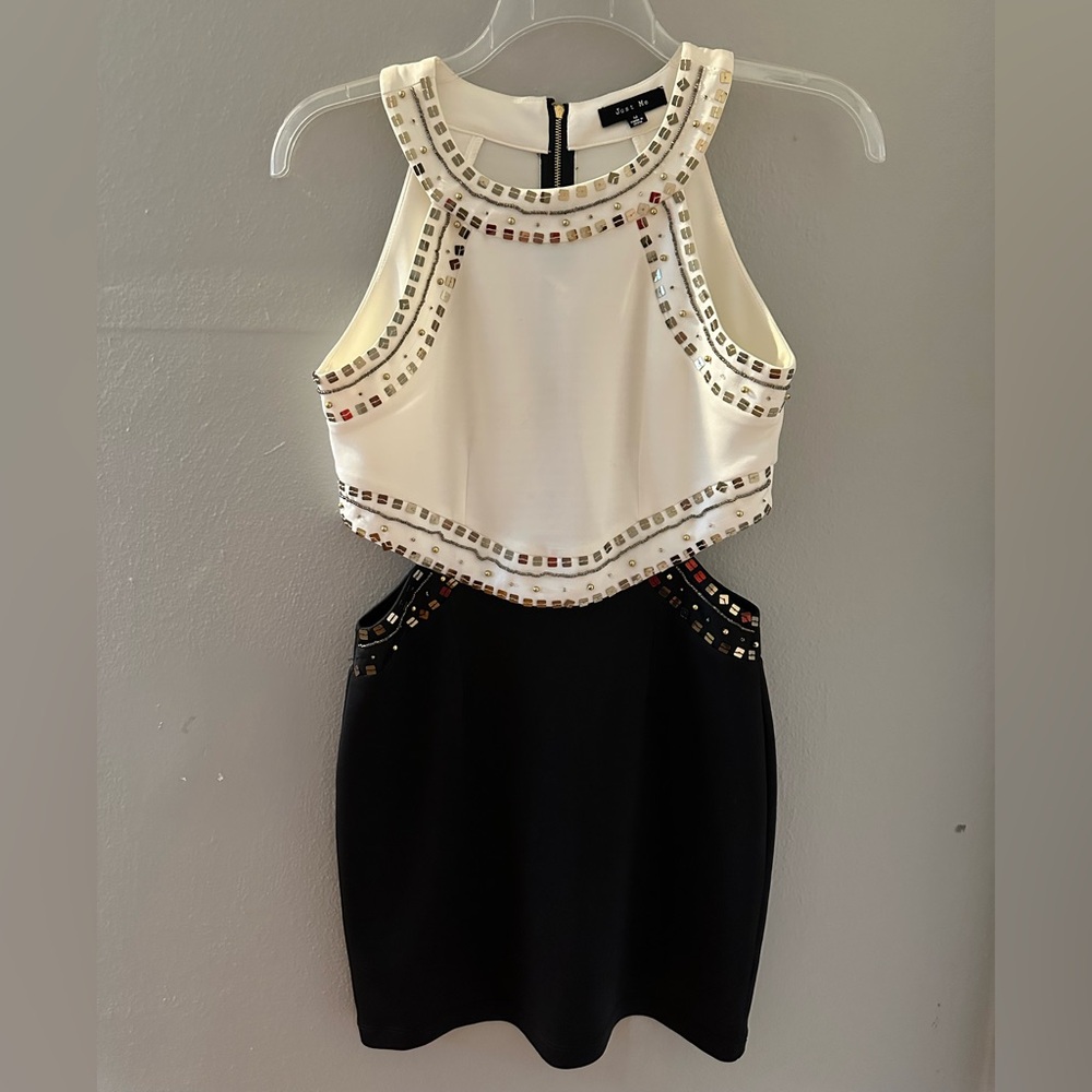 Just Me Black & White Dress